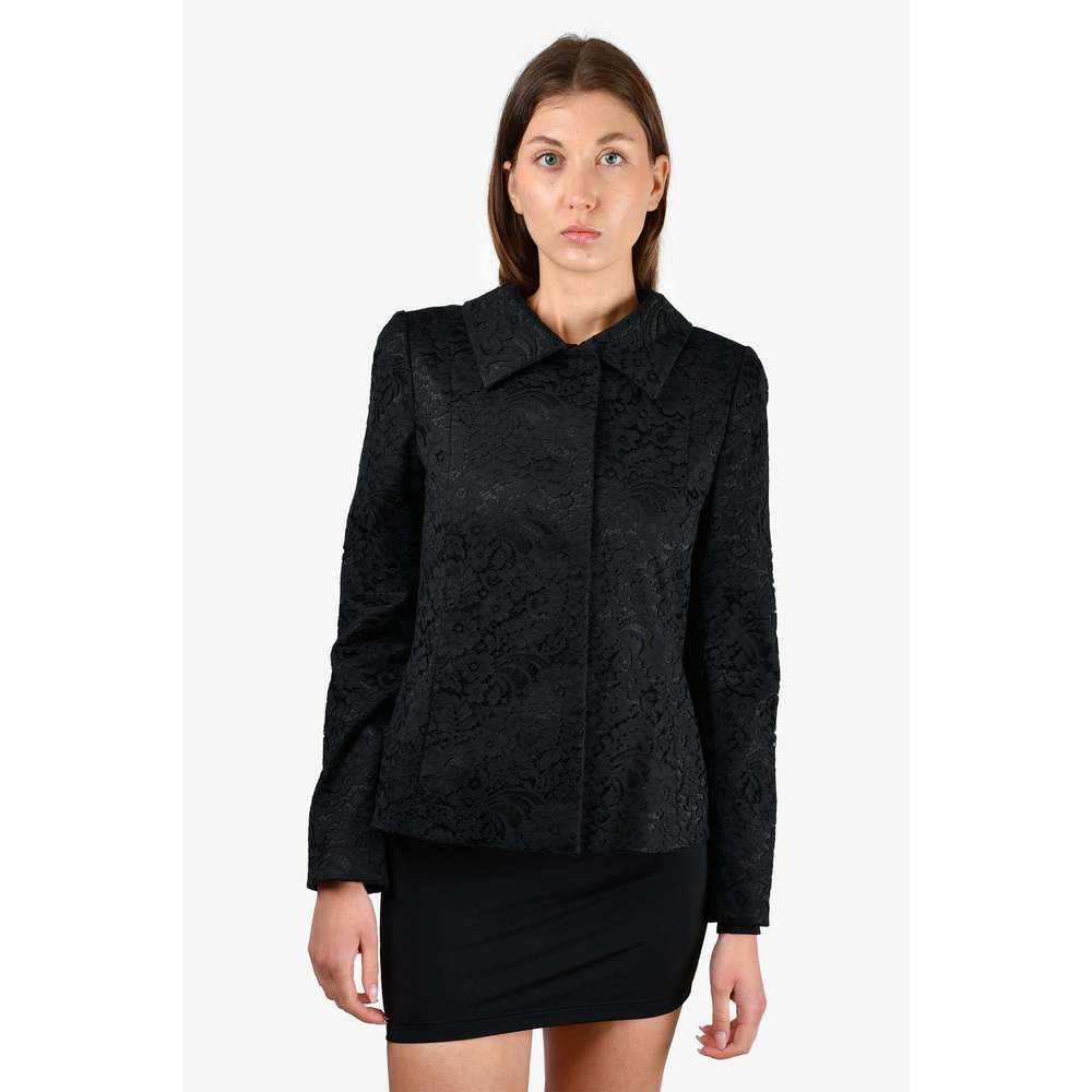 Dolce & Gabbana Black Lace Button-Up Jacket Estimated Size M